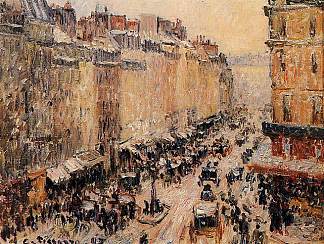 雪下的圣拉扎尔街 Rue Saint Lazare under Snow (1897)，卡米耶·毕沙罗