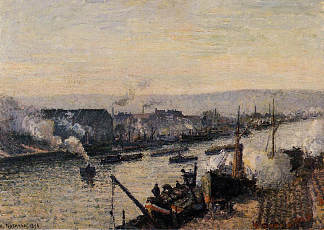 鲁昂圣塞维尔港 Saint-Sever Port, Rouen (1896)，卡米耶·毕沙罗