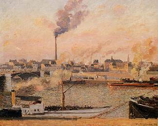 圣塞维尔，鲁昂早晨，五点钟 Saint Sever, Rouen Morning, Five O’Clock (1898)，卡米耶·毕沙罗