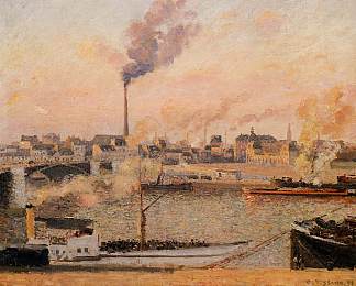 圣塞维尔，鲁昂早晨，五点钟 Saint Sever, Rouen Morning, Five O’Clock (1898)，卡米耶·毕沙罗