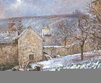 冬宫的雪，蓬图瓦兹 Snow at the Hermitage, Pontoise (1874)，卡米耶·毕沙罗