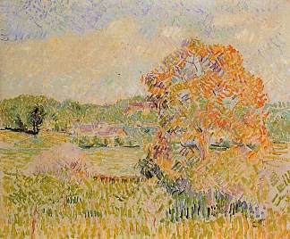 埃拉尼的春天（书房） Springtime at Eragny (study) (c.1890)，卡米耶·毕沙罗
