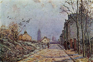 街道雪效果 Street Snow Effect (1872)，卡米耶·毕沙罗