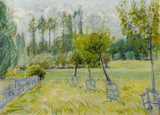 埃拉格尼的苹果树研究 Study of Apple Trees at Eragny (c.1892 – c.1893)，卡米耶·毕沙罗