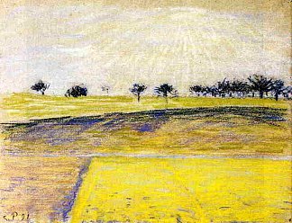 田野上的日出，埃拉格尼 Sunrise over the Fields, Eragny (1891)，卡米耶·毕沙罗