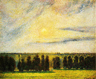 埃拉格尼的日落 Sunset at Eragny (1890)，卡米耶·毕沙罗