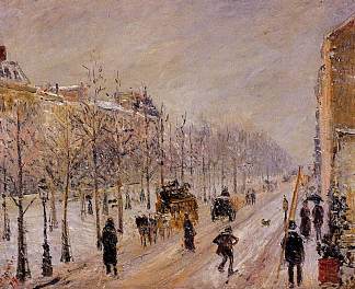 雪下的林荫大道 The Boulevards under Snow (1879)，卡米耶·毕沙罗