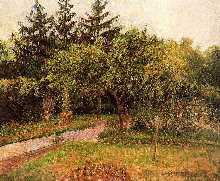 埃拉格尼花园 The Garden at Eragny (c.1895)，卡米耶·毕沙罗