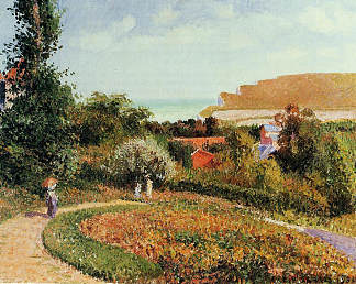 伯内瓦尔酒店的花园 The Garden of the Hotel Berneval (1900)，卡米耶·毕沙罗