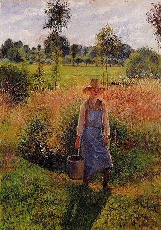 园丁， 午后的阳光， 埃拉格尼 The Gardener, Afternoon Sun, Eragny (1899)，卡米耶·毕沙罗