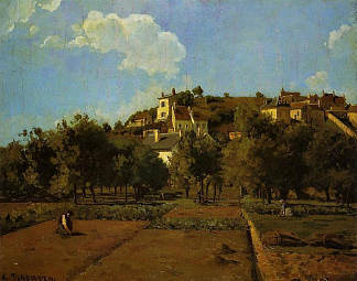 埃尔米塔日花园，蓬图瓦兹 The Gardens of l’Hermitage, Pontoise (c.1867)，卡米耶·毕沙罗