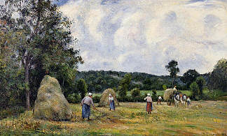 蒙特福柯的收获 2 The Harvest at Montfoucault 2 (1876)，卡米耶·毕沙罗