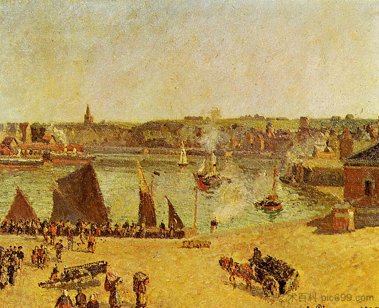 迪耶普内港 The Inner Harbor, Dieppe (1902)，卡米耶·毕沙罗