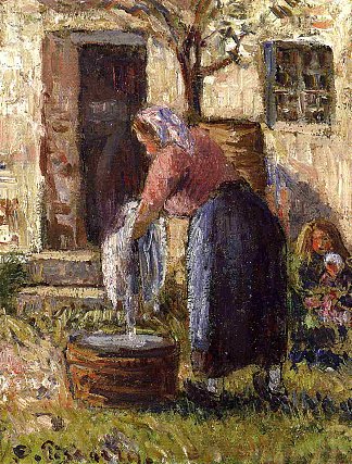 洗衣女郎 The Laundry Woman (c.1898)，卡米耶·毕沙罗