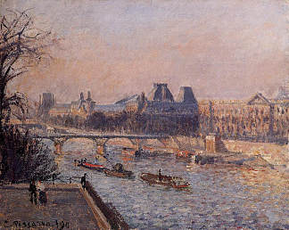 卢浮宫，下午 The Louvre, Afternoon (1902)，卡米耶·毕沙罗