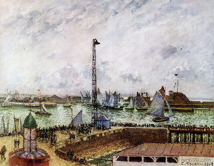 飞行员的码头，勒阿弗尔 The pilot's jetty, Le Havre (1903)，卡米耶·毕沙罗