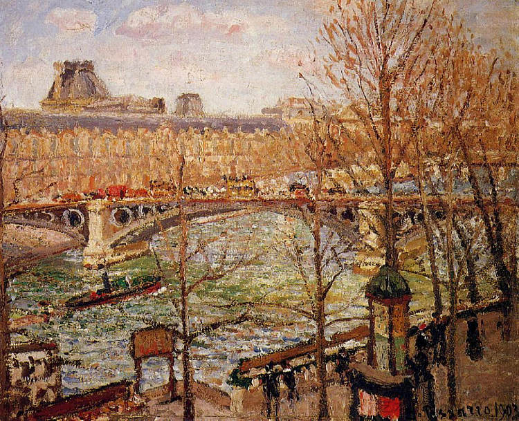 卡鲁塞尔桥，下午 The Pont du Carrousel, Afternoon (1903)，卡米耶·毕沙罗