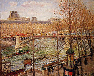 卡鲁塞尔桥，下午 The Pont du Carrousel, Afternoon (1903)，卡米耶·毕沙罗