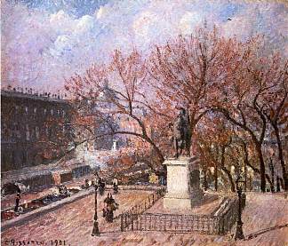 新桥和亨利四世雕像 The Pont Neuf and the Statue of Henri IV (1901)，卡米耶·毕沙罗
