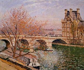 皇家桥和弗洛尔馆 The Pont Royal and the Pavillion de Flore (1903)，卡米耶·毕沙罗