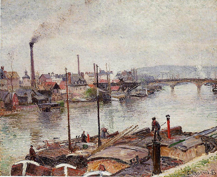 鲁昂港 2 The Port of Rouen 2 (1883)，卡米耶·毕沙罗