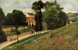 圣安东尼路在L’Hermitage，蓬图瓦兹 The Saint Antoine Road at l’Hermitage, Pontoise (1875)，卡米耶·毕沙罗