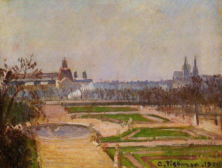 杜乐丽宫和卢浮宫 The Tuileries and the Louvre (1900)，卡米耶·毕沙罗