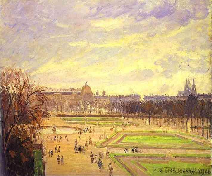 杜乐丽花园 2 The Tuileries Gardens 2 (1900)，卡米耶·毕沙罗