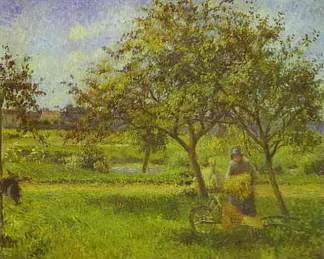 独轮车，果园 The Wheelbarrow, Orchard，卡米耶·毕沙罗