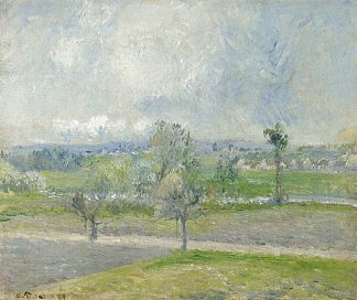 瓦兹附近的瓦尔赫梅尔，雨效果 Valhermeil near Oise, Rain effect (1881)，卡米耶·毕沙罗