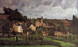 蓬图瓦兹冬宫的景色 View of l’Hermitage at Pontoise (1867)，卡米耶·毕沙罗