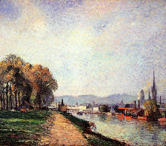 鲁昂景观 View of Rouen (1883)，卡米耶·毕沙罗