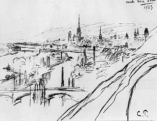 鲁昂景观 View of Rouen，卡米耶·毕沙罗