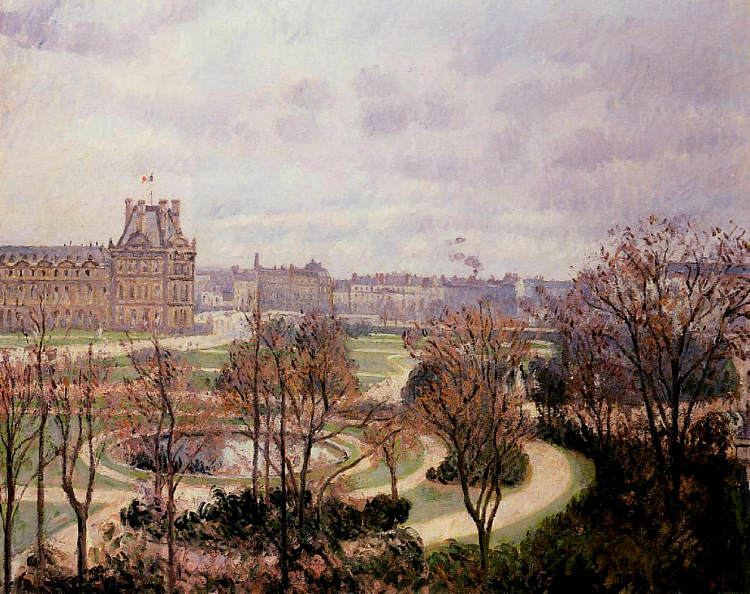 杜乐丽宫的景色，早晨 View of the Tuileries, Morning (1900)，卡米耶·毕沙罗