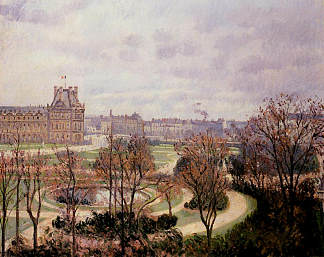 杜乐丽宫的景色，早晨 View of the Tuileries, Morning (1900)，卡米耶·毕沙罗