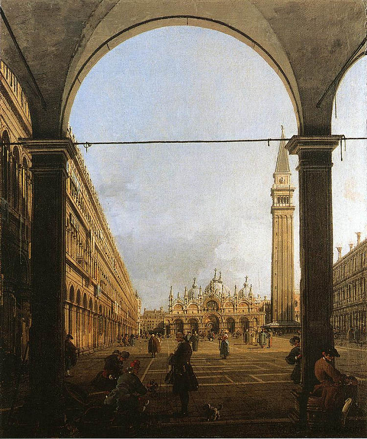 圣马可广场，向东看 Piazza San Marco, Looking East (c.1760; Venice,Italy  )，加纳莱托