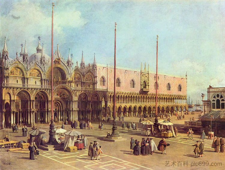 圣马可广场（威尼斯） San Marco Square (Venice) (c.1743; Venice,Italy  )，加纳莱托