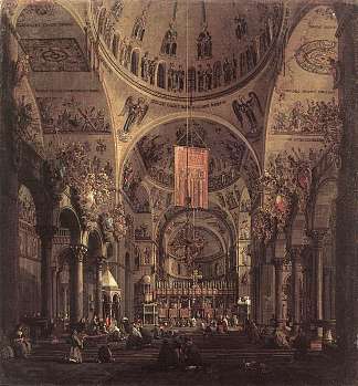 圣马可：内部 San Marco: the Interior (c.1755; Venice,Italy                     )，加纳莱托