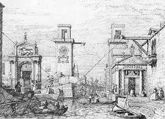 兵工厂：水入口 The Arsenal: the Water Entrance (1730 – 1733; Venice,Italy                     )，加纳莱托