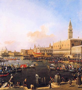 威尼斯，圣马可大教堂在耶稣升天日 Venice, Bacino di San Marco on Ascension Day (1754; Venice,Italy                     )，加纳莱托