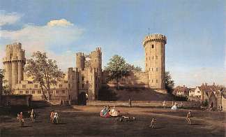 沃里克城堡：东线 Warwick Castle: the East Front (1752; Warwick,United Kingdom                     )，加纳莱托