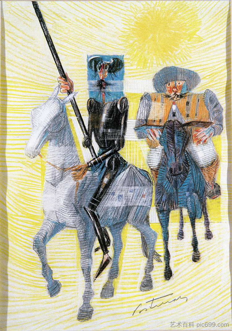 堂吉诃德和桑丘潘萨外出冒险 Dom Quixote e Sancho Pança Saindo para Suas Aventuras (1956)，坎迪多·波尔蒂纳里