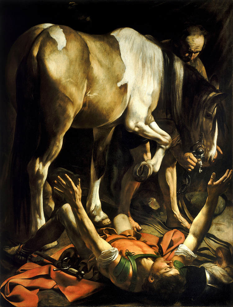 前往大马士革途中的皈依 Conversion on the Way to Damascus (c.1600 - c.1601; Rome,Italy ),卡拉瓦乔
