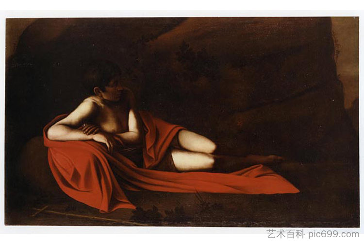 施洗约翰（斜倚浸信会） John the Baptist (Reclining Baptist) (1610)，卡拉瓦乔