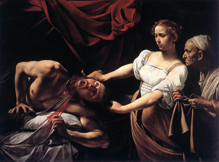 朱迪思斩首霍洛弗内斯 Judith Beheading Holofernes (c.1598 - 1599)，卡拉瓦乔