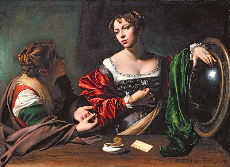 马大和抹大拉的马利亚 Martha and Mary Magdalene (c.1598),卡拉瓦乔