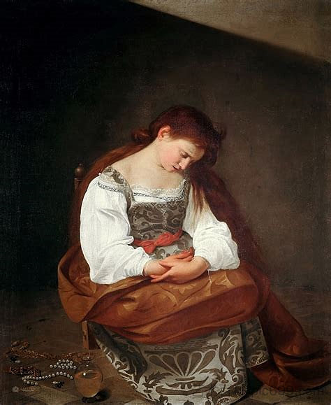 忏悔抹大拉 Penitent Magdalene (c.1597)，卡拉瓦乔