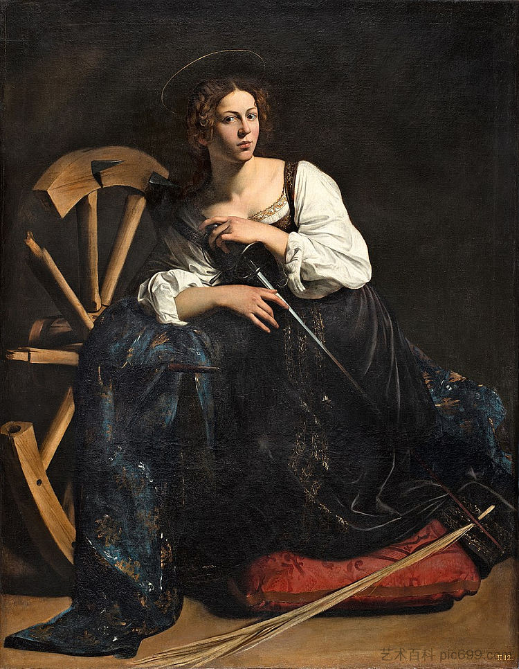 亚历山大的圣凯瑟琳 Saint Catherine of Alexandria (c.1598)，卡拉瓦乔