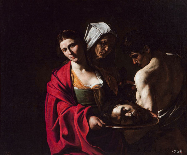 莎乐美与施洗约翰的头 Salome with the Head of John the Baptist (1609)，卡拉瓦乔