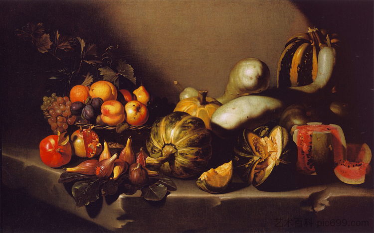 静物与水果 Still Life with Fruit (c.1603),卡拉瓦乔